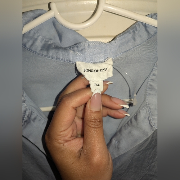 12. SONG OF STYLE MILA BLOUSE IN ICY BLUE - Picture 6 of 7